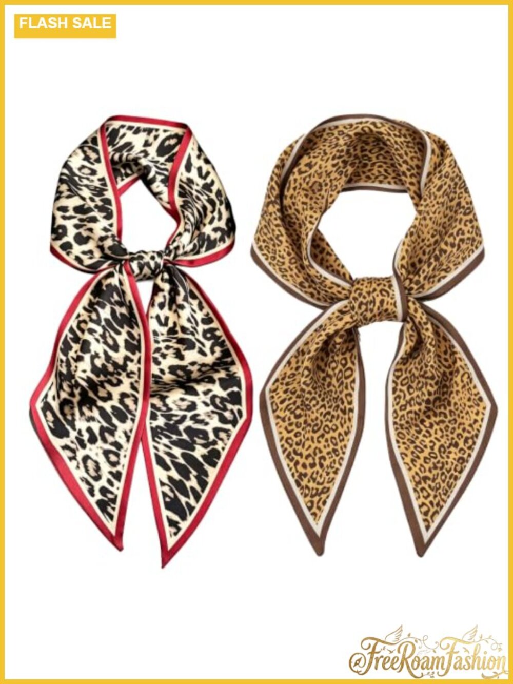 Long Skinny Satin Scarf 58x5.5 Animal Print Hair Neck Waist Bag